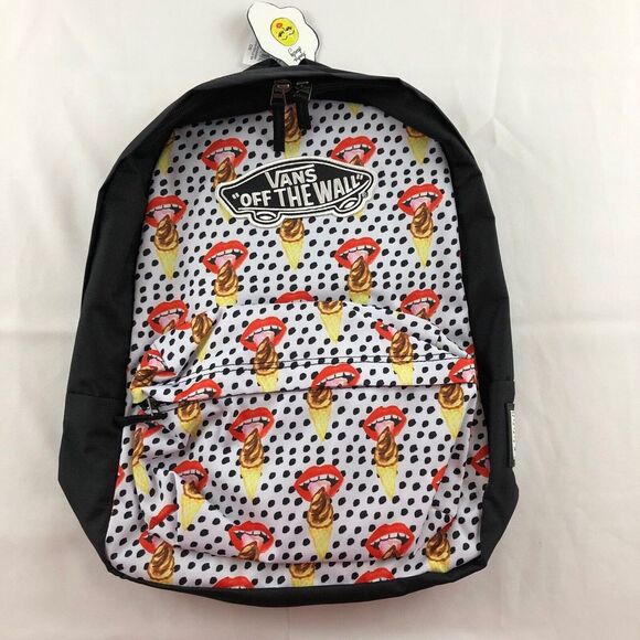 Vans x Kendra Dandy I‎ Scream Realm Skate Backpack Bag Black Lips One Size OTW - Picture 1 of 4